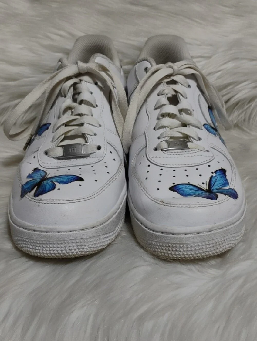 (C-64) Nike Air Force 1 Blue Butterfly Custom Design Sneakers - Picture 3 of 13